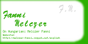 fanni melczer business card